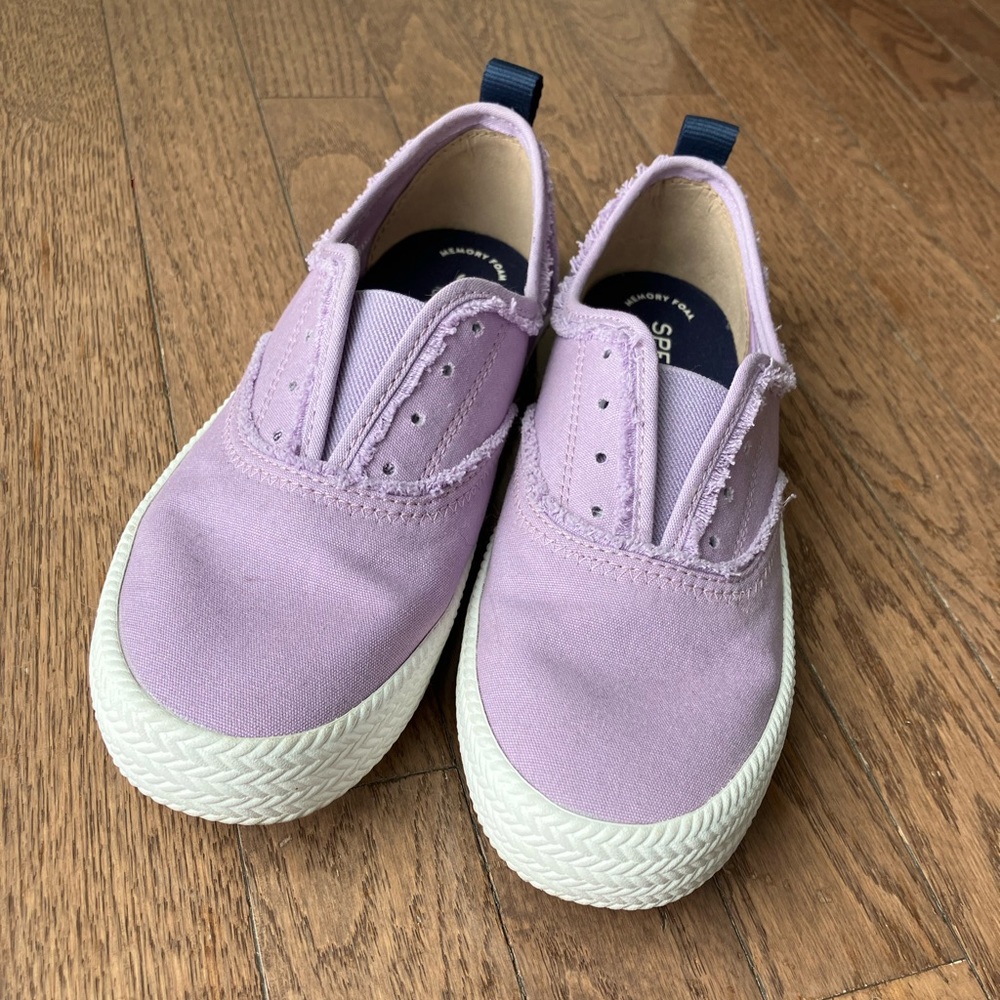 Sperry lilac women’s top-sider slip on shoes